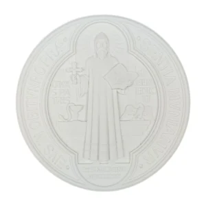 Medalhão São Bento Frente - Pó de Mármore - 17 diametro