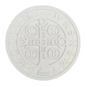 Medalhão São Bento Verso - Pó de Mármore - 17 diametro
