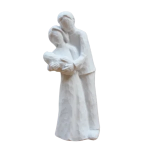 Casal Facetado - Pó de Mármore - 15cm