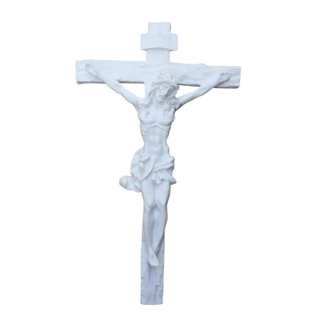 Cristo na Cruz - Pó de Mármore - 26,8x15,7cm