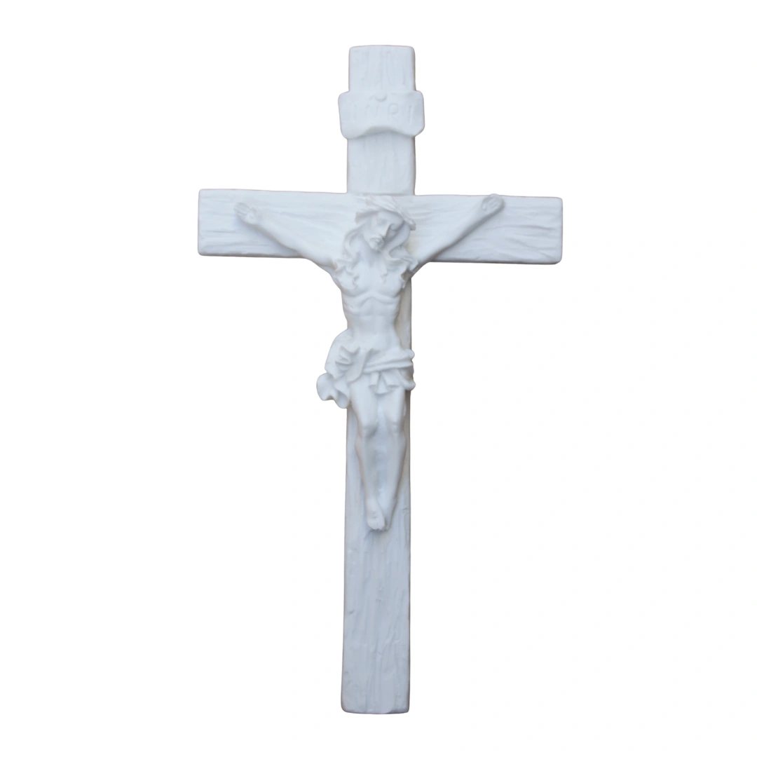 Cristo na Cruz - Pó de Mármore - 19,5x10,5cm