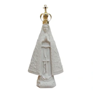 Aparecida Bandeira II - Pó de Mármore - 24cm - com coroa banhado a ouro
