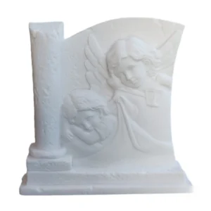 Anjos com Pedestal 7,5x7,5 - Pó de Mármore - 7,5cm