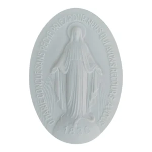 Placa Nossa Senhora das Graças - Pó de Mármore - 13,2x8,1cm