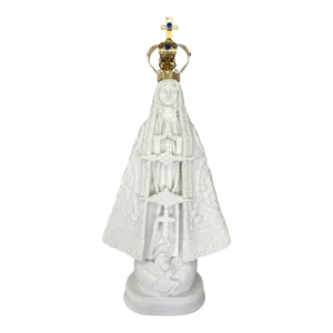 Aparecida Bandeira - Pó de Mármore - 20cm - com coroa banhado a ouro