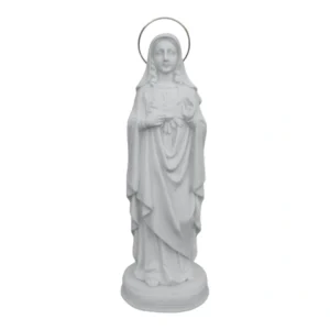 Imaculado Coração de Maria - Pó de Mármore - 20,5cm - com resplendor banhado a ouro