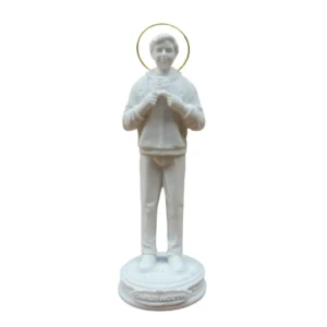 Carlo Acutis - Pó de Mármore - 15cm - com resplendor banhado a ouro