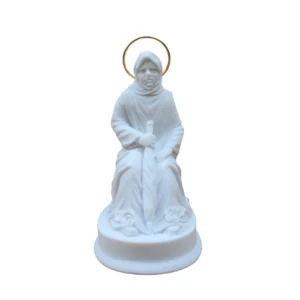 Nha Chica - Pó de Mármore - 8cm - com resplendor banhado a ouro