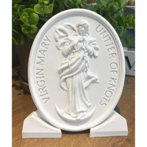 Medalha Desatadora dos Nós com base - Pó de Mármore - 15x12cm