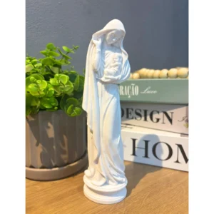 Virgem Maria com o Menino Jesus - Pó de Mármore - 21,5cm
