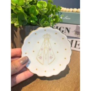 Joia do Dia - Porcelana Decorada com borda em ouro - 9,5cm