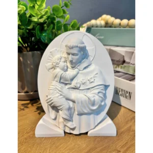 Medalha Santo Antônio com base - Pó de Mármore - 15x11