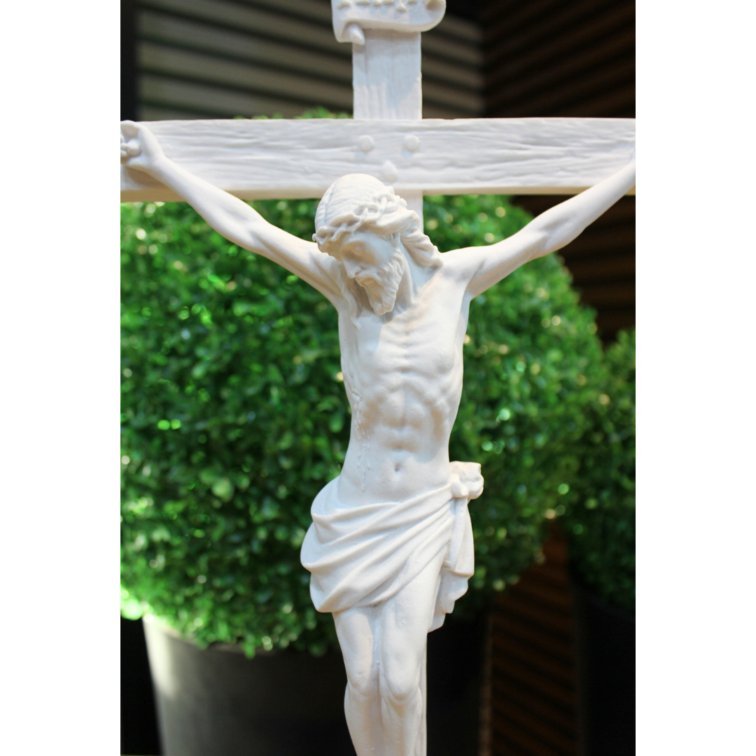 Crucifixo de Parede - Pó de Mármore - 44Ax21Ccm - Imagem 2