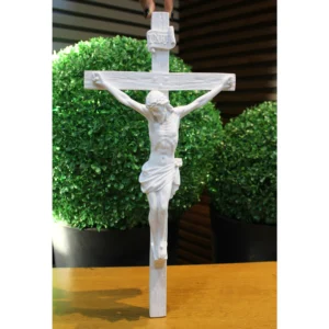 Crucifixo de Parede - Pó de Mármore - 44Ax21Ccm