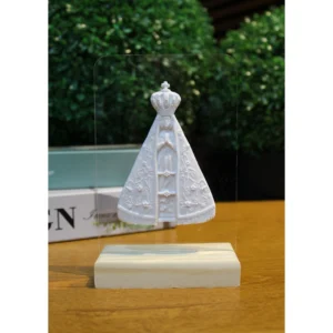 Acrilico com Aplique N. Sra Aparecida - Pó de Mármore - 16x10cm