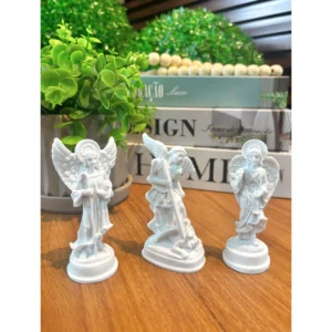 Trio de Arcanjos - Pó de Mármore - 9cm