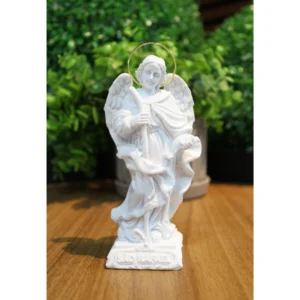 São Rafael - Pó de Mármore - 15cm - com resplendor banhado a ouro