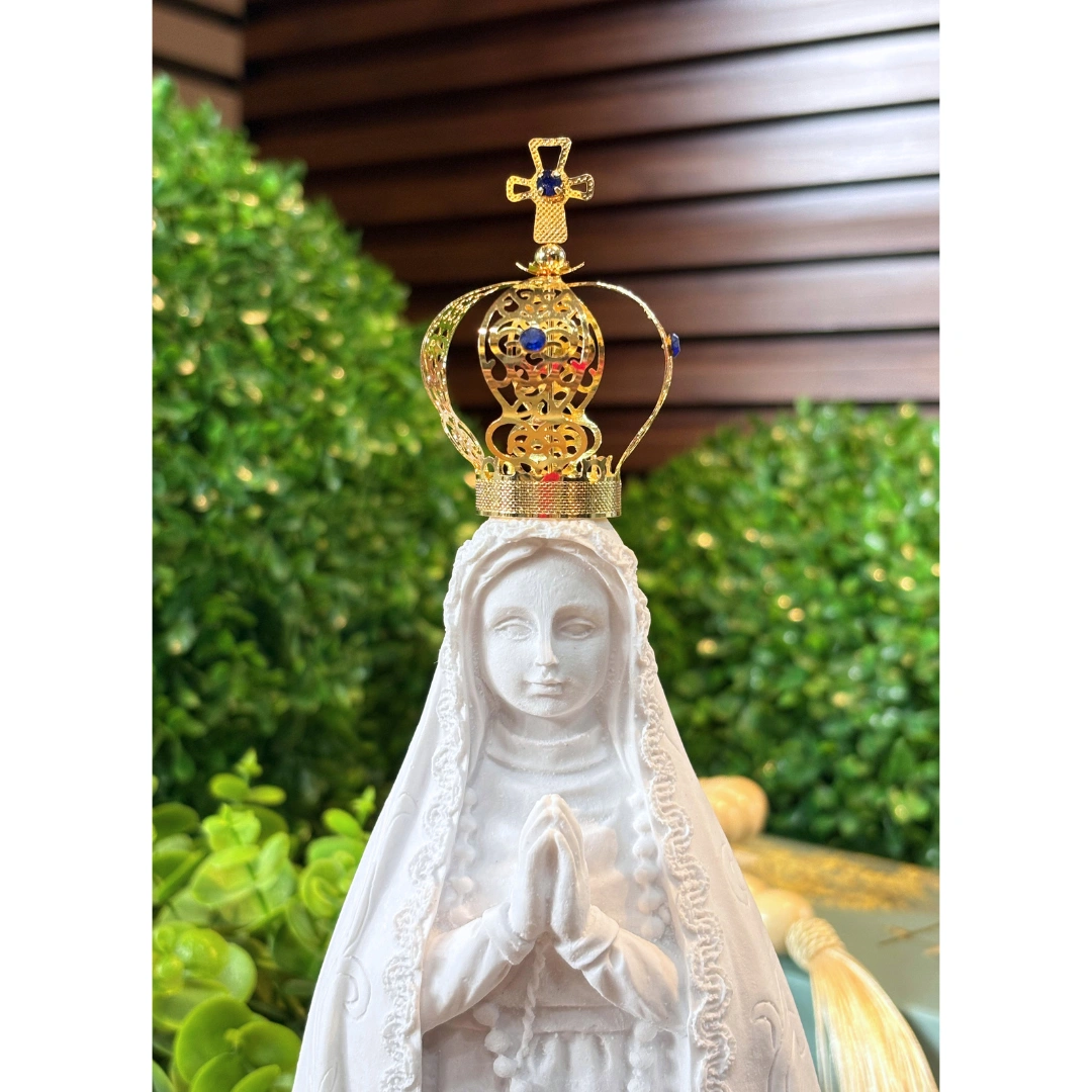 N.Sra Aparecida - Pó de Mármore - 31cm - com coroa banhado a ouro - Imagem 2
