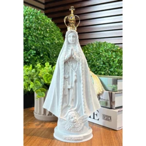 N.Sra Aparecida - Pó de Mármore - 31cm - com coroa banhado a ouro