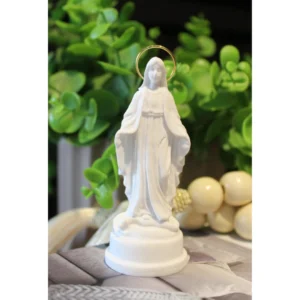 N.Sra das Graças - Pó de Mármore - 8,5cm - com resplendor banhado a ouro