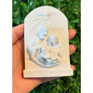 Placa Sagrada Familia - Pó de Mármore - 9,5x7cm