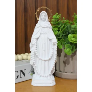N.Sra das Lagrimas - Pó de Mármore - 20cm - com resplendor estrelado banhado a ouro