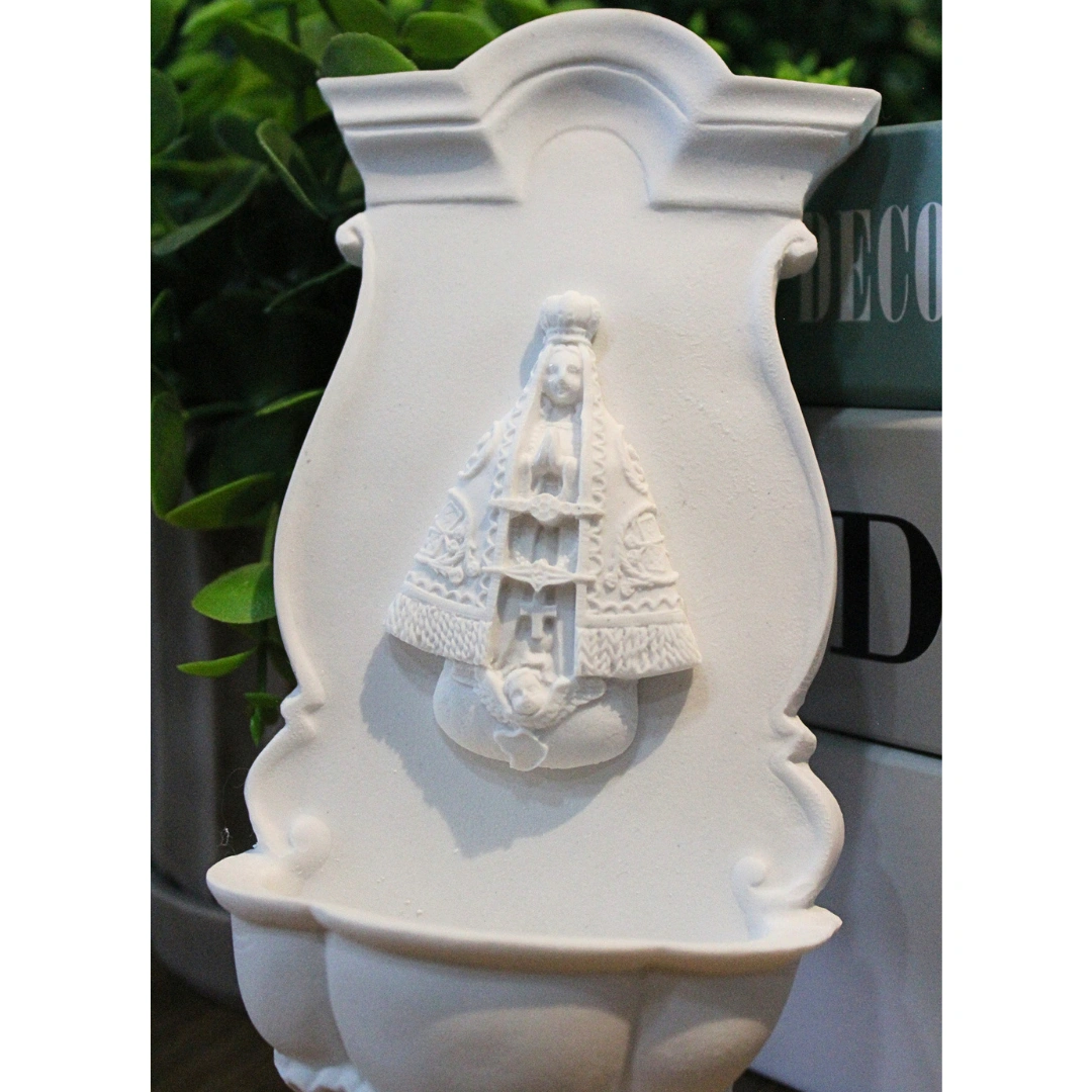 Pia Agua Benta N.Sra Aparecida - Pó de Mármore - 16,5x8,5cm - Imagem 2