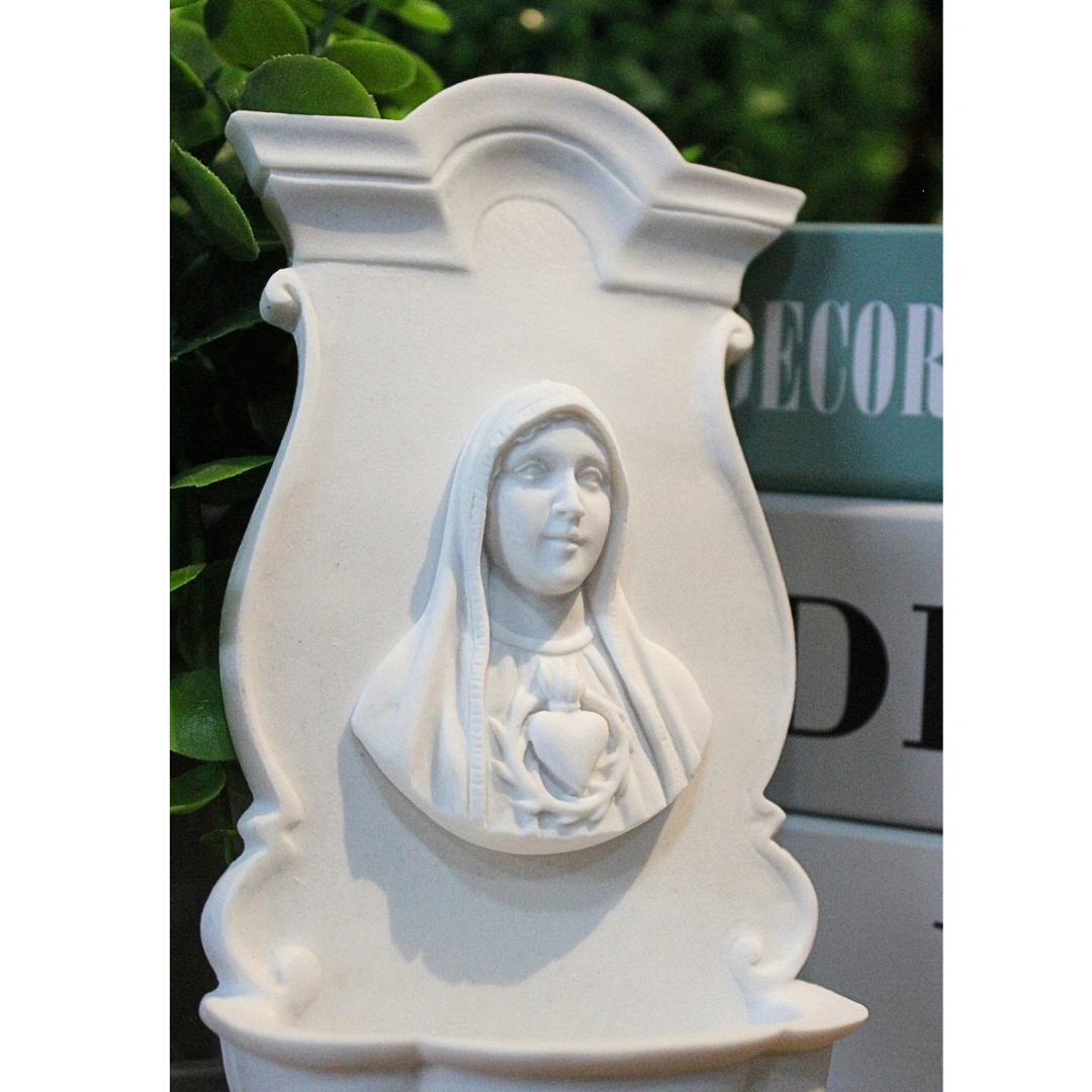 Pia Agua Benta N.Sra de Fátima - Pó de Mármore - 16,5x8,5cm - Imagem 2