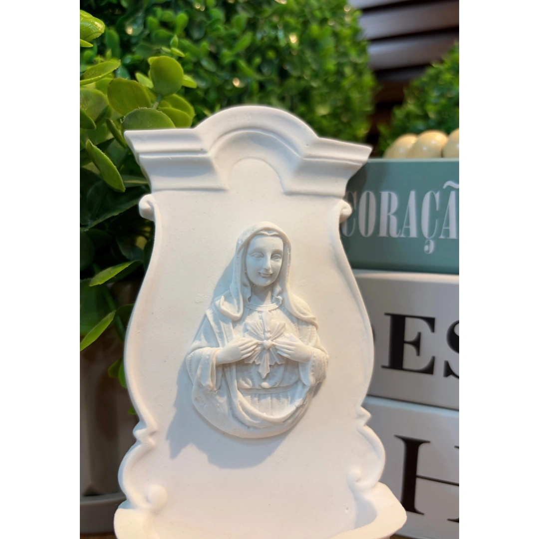 Pia Agua Benta Imaculado C de Maria - Pó de Mármore - 16,5x8,5cm - Imagem 2