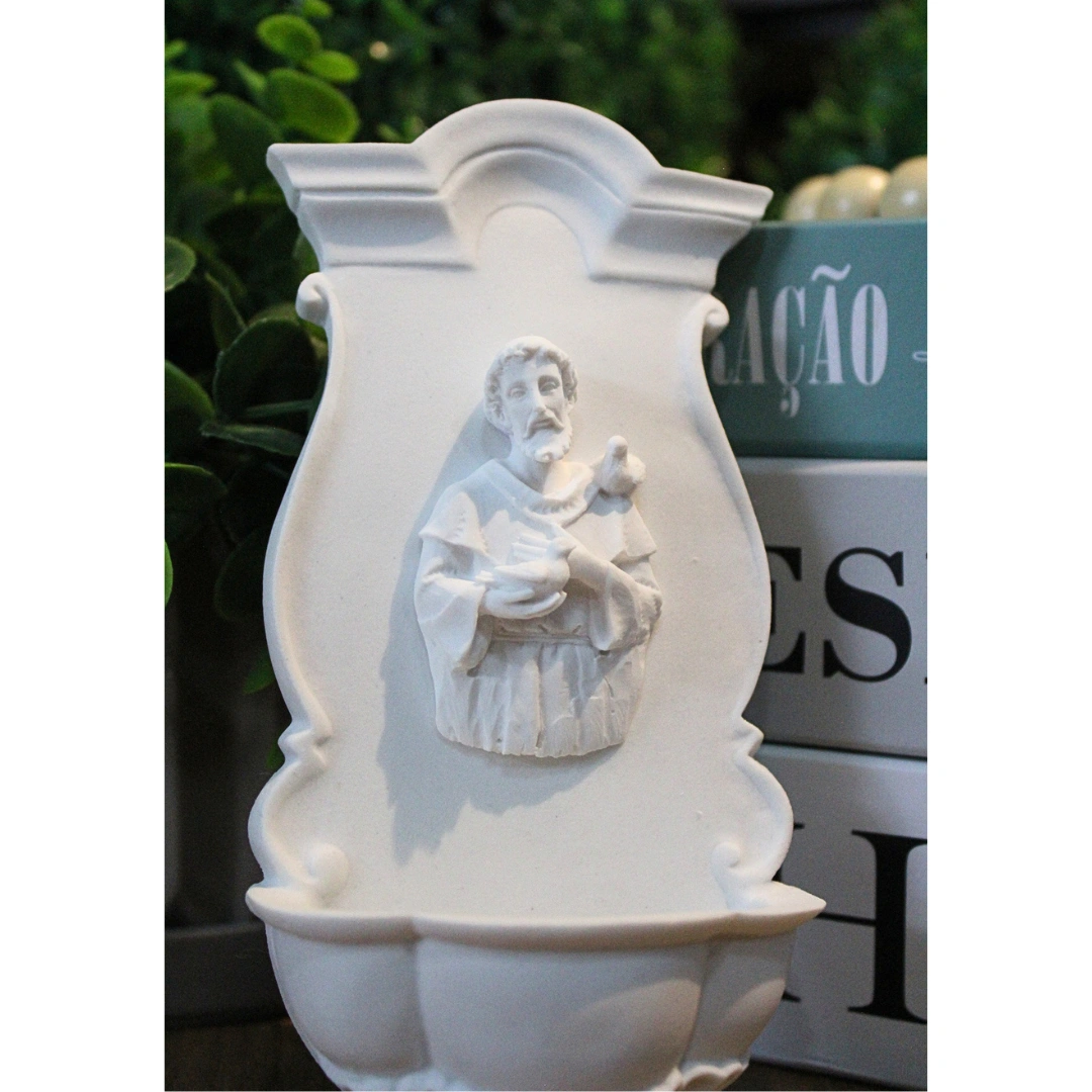 Pia Agua Benta São Francisco - Pó de Mármore - 16,5x8,5cm - Imagem 2