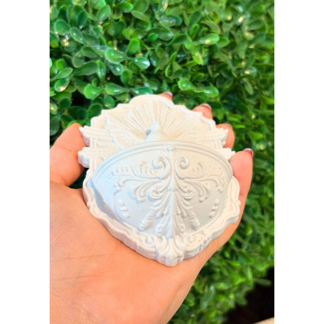 Pia Agua Benta Divino Mini - Pó de Mármore - 11x7,5cm - Imagem 2