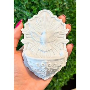 Pia Agua Benta Divino Mini - Pó de Mármore - 11x7,5cm